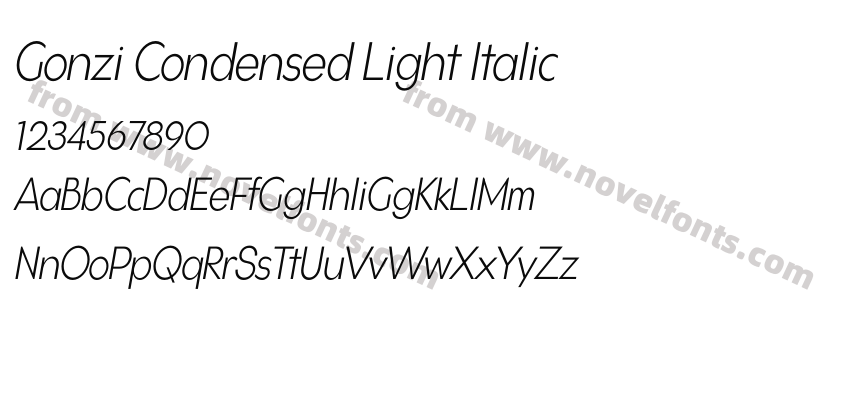 Gonzi Condensed Light ItalicPreview