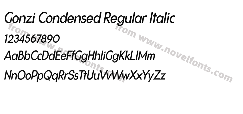 Gonzi Condensed Regular ItalicPreview