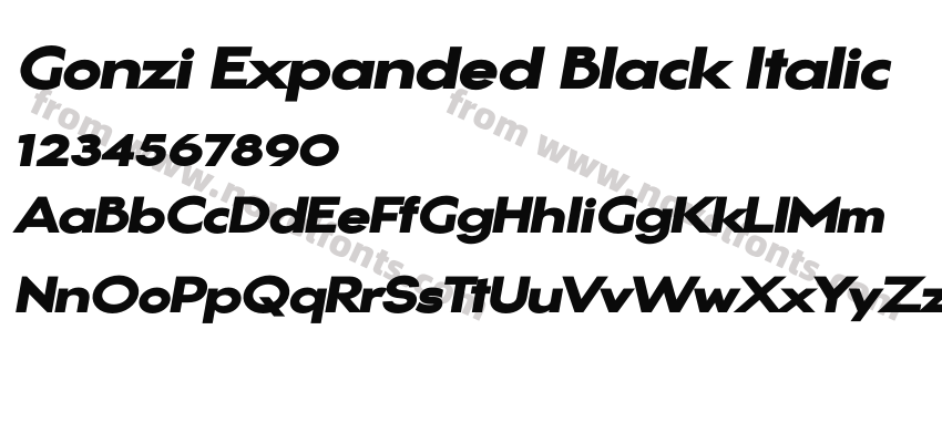 Gonzi Expanded Black ItalicPreview