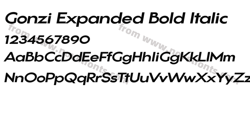 Gonzi Expanded Bold ItalicPreview