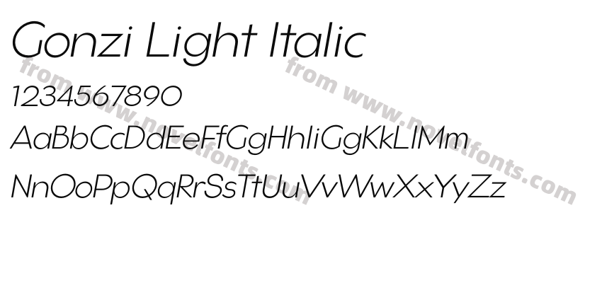 Gonzi Light ItalicPreview
