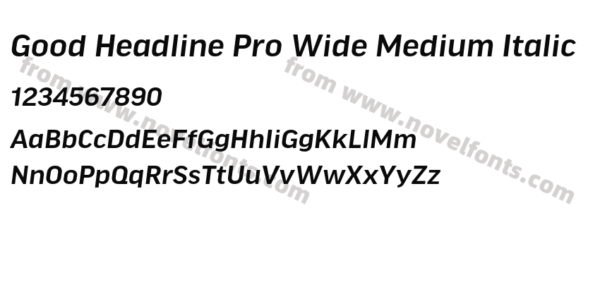 Good Headline Pro Wide Medium ItalicPreview