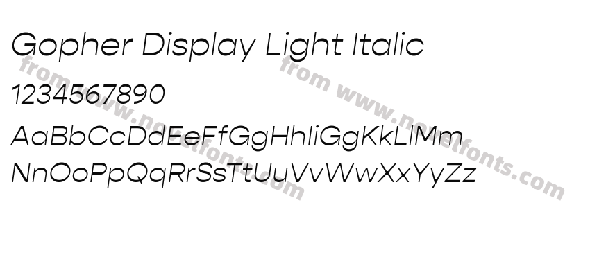 Gopher Display Light ItalicPreview