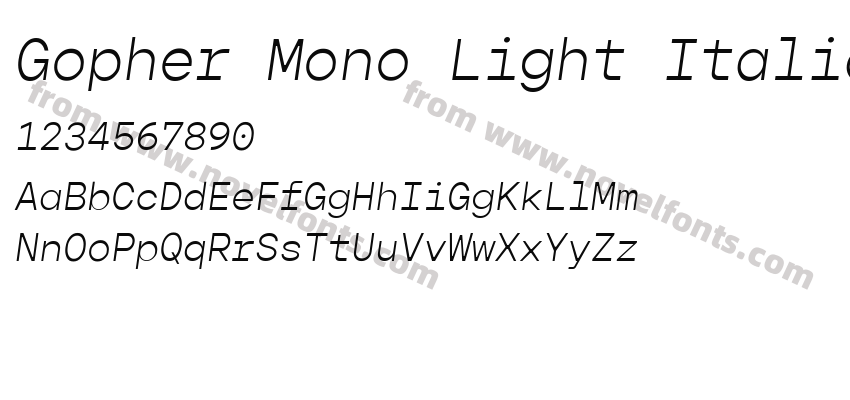 Gopher Mono Light ItalicPreview