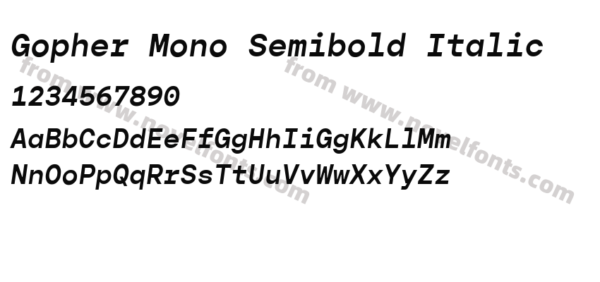 Gopher Mono Semibold ItalicPreview
