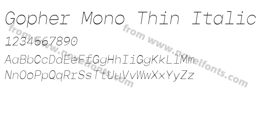 Gopher Mono Thin ItalicPreview