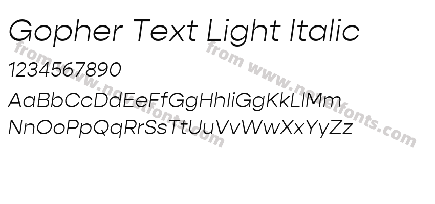 Gopher Text Light ItalicPreview
