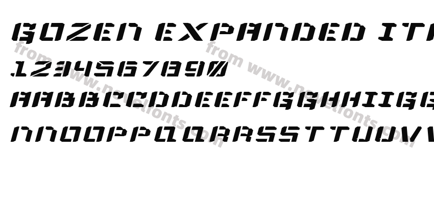 Gozen Expanded Italic MechaPreview