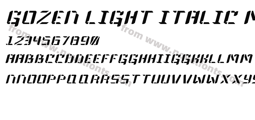 Gozen Light Italic MechaPreview