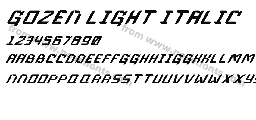 Gozen Light ItalicPreview