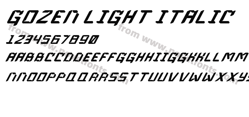 Gozen Light ItalicPreview
