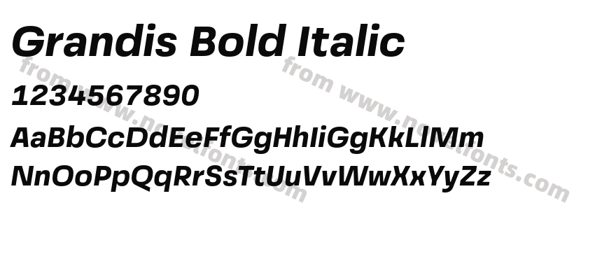 Grandis Bold ItalicPreview
