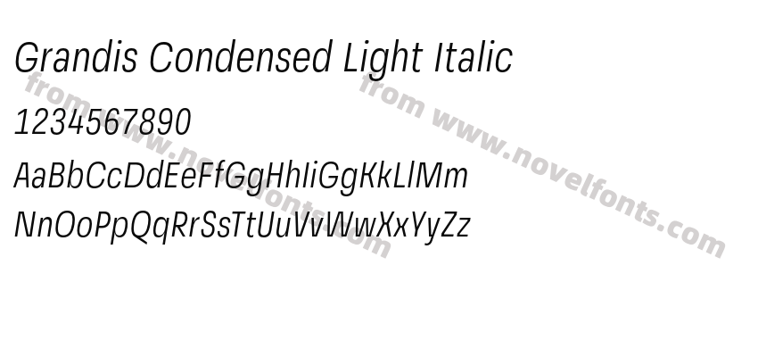 Grandis Condensed Light ItalicPreview