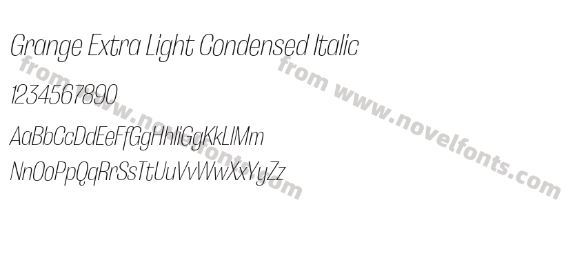 Grange Extra Light Condensed ItalicPreview