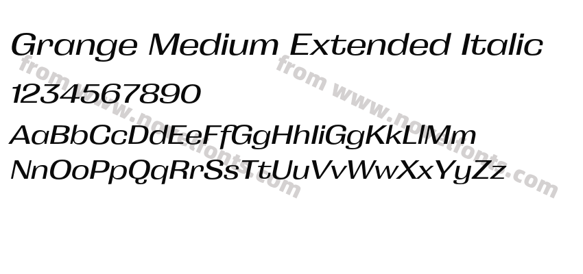 Grange Medium Extended ItalicPreview