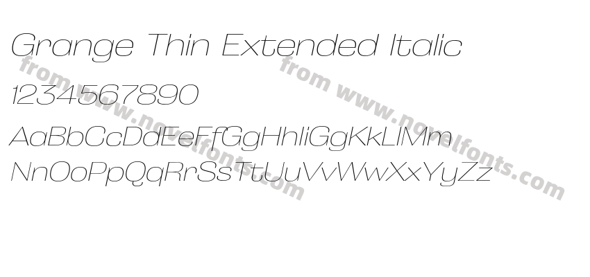 Grange Thin Extended ItalicPreview