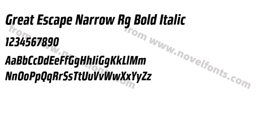 Great Escape Narrow Rg Bold ItalicPreview