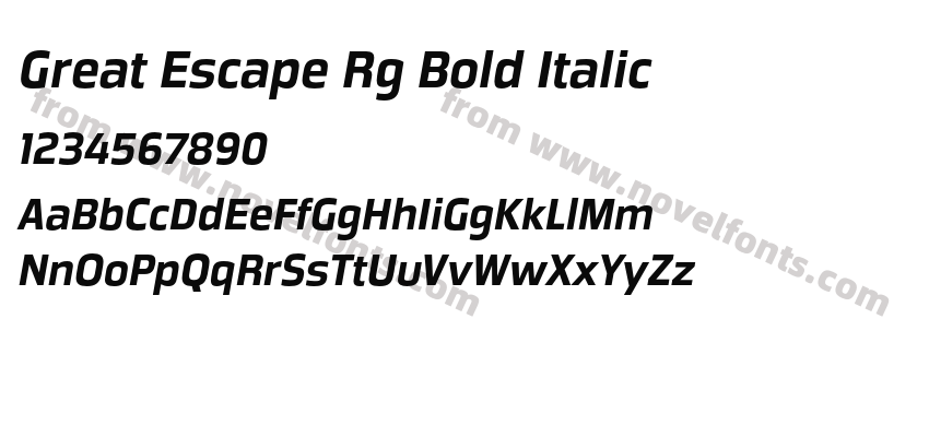 Great Escape Rg Bold ItalicPreview