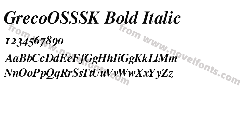 GrecoOSSSK Bold ItalicPreview