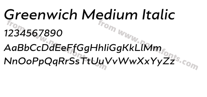 Greenwich Medium ItalicPreview