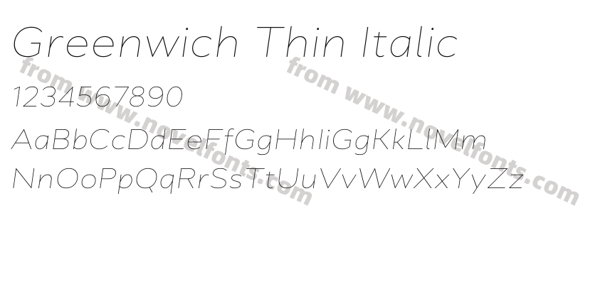 Greenwich Thin ItalicPreview