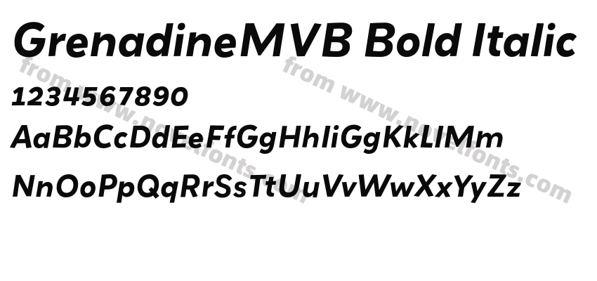 GrenadineMVB Bold ItalicPreview