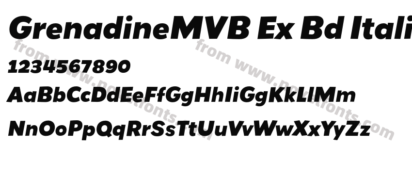 GrenadineMVB Ex Bd ItalicPreview