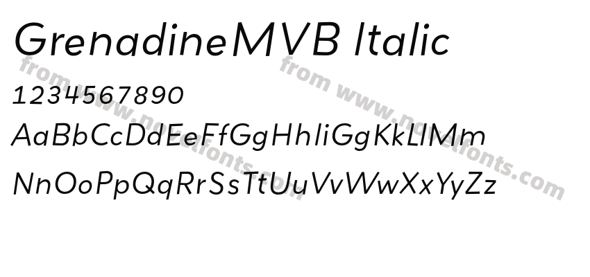 GrenadineMVB ItalicPreview