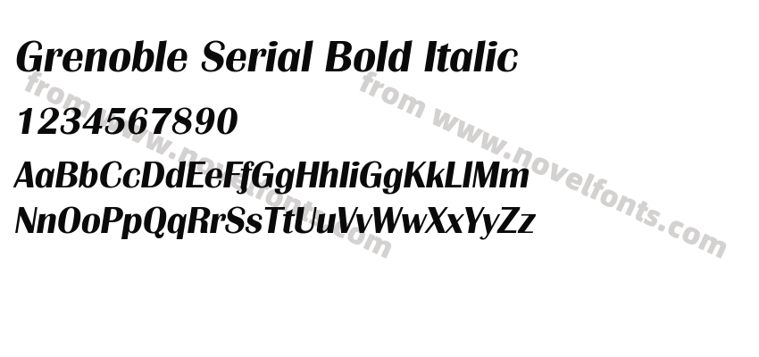 Grenoble Serial Bold ItalicPreview