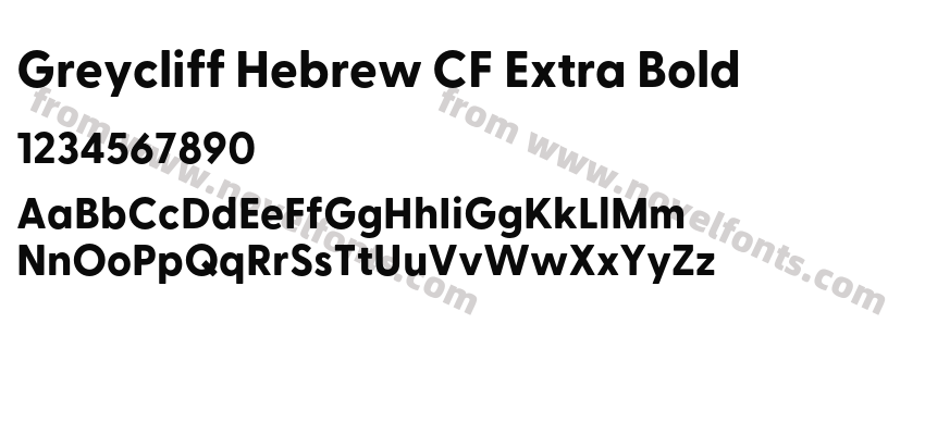 Greycliff Hebrew CF Extra BoldPreview