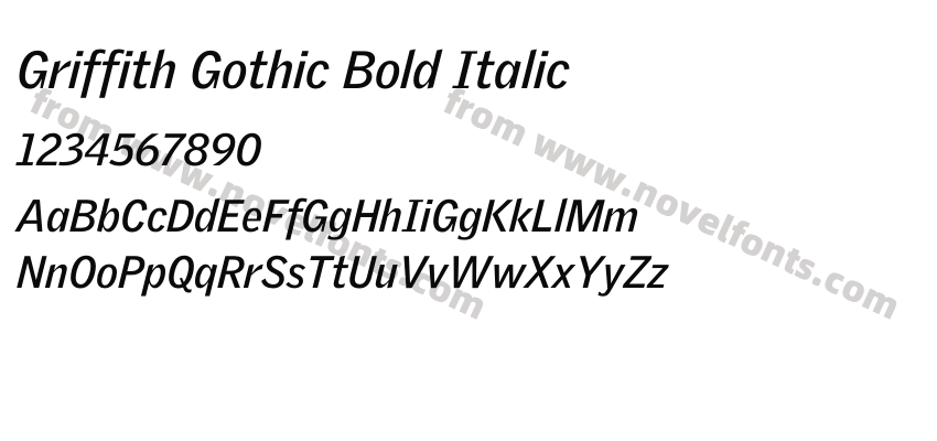 Griffith Gothic Bold ItalicPreview