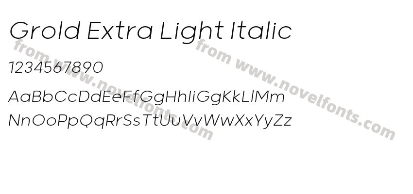 Grold Extra Light ItalicPreview