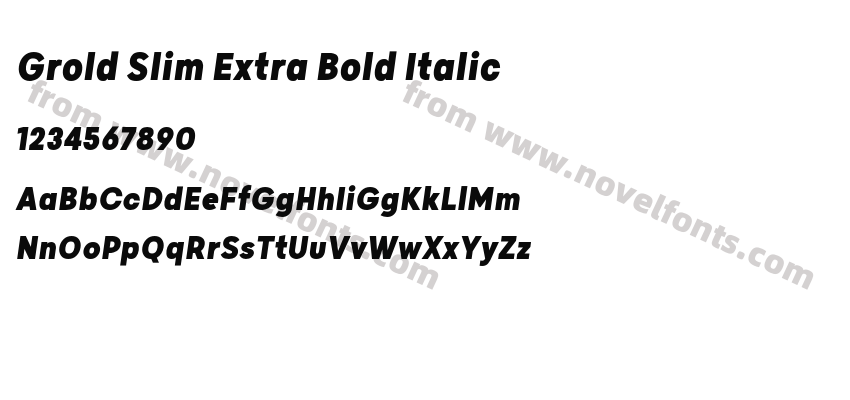Grold Slim Extra Bold ItalicPreview