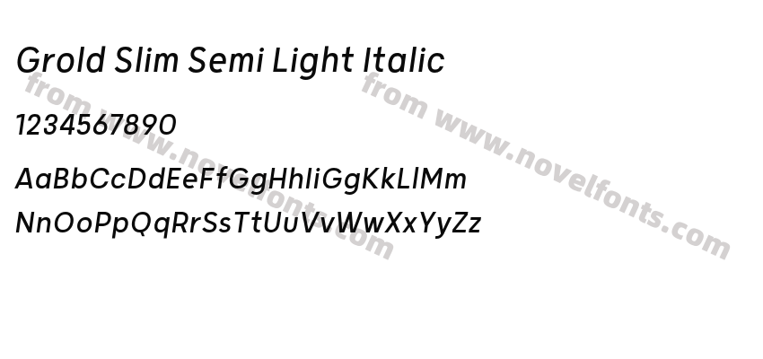Grold Slim Semi Light ItalicPreview