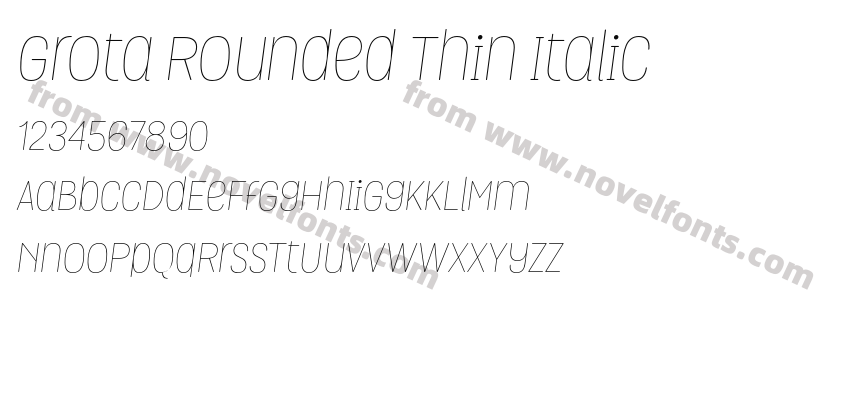 Grota Rounded Thin ItalicPreview