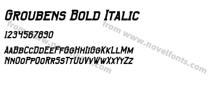 Groubens Bold ItalicPreview