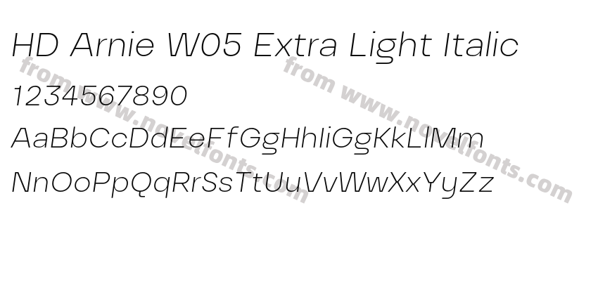 HD Arnie W05 Extra Light ItalicPreview
