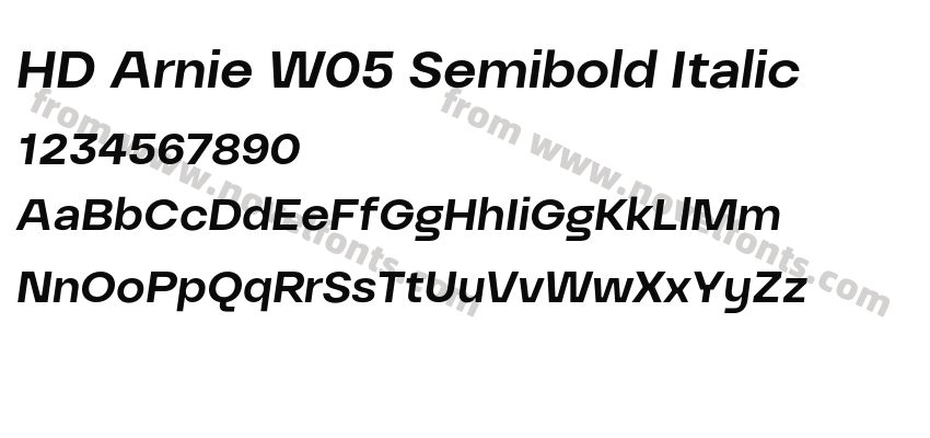 HD Arnie W05 Semibold ItalicPreview