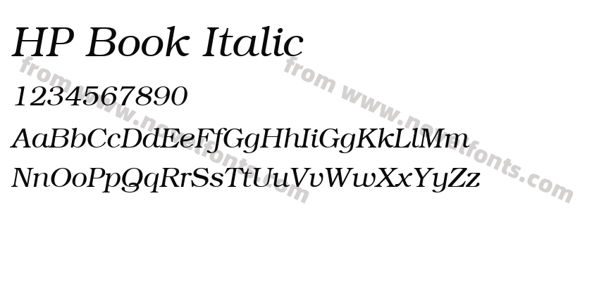 HP Book ItalicPreview