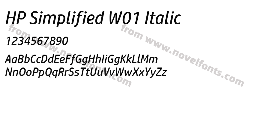 HP Simplified W01 ItalicPreview