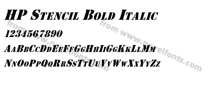 HP Stencil Bold ItalicPreview