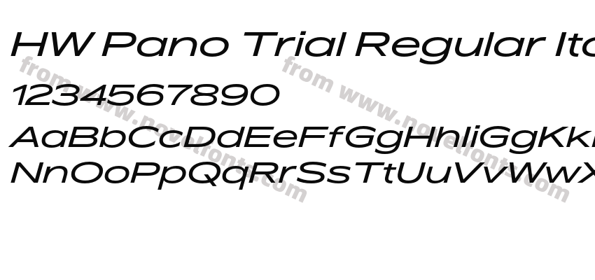 HW Pano Trial Regular ItalicPreview