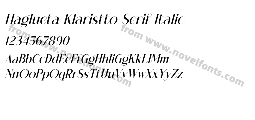 Haglueta Klaristto Serif ItalicPreview