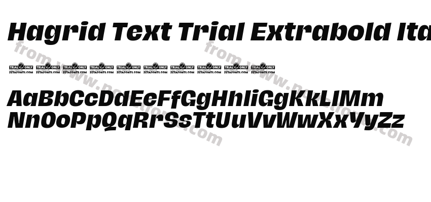 Hagrid Text Trial Extrabold ItalicPreview