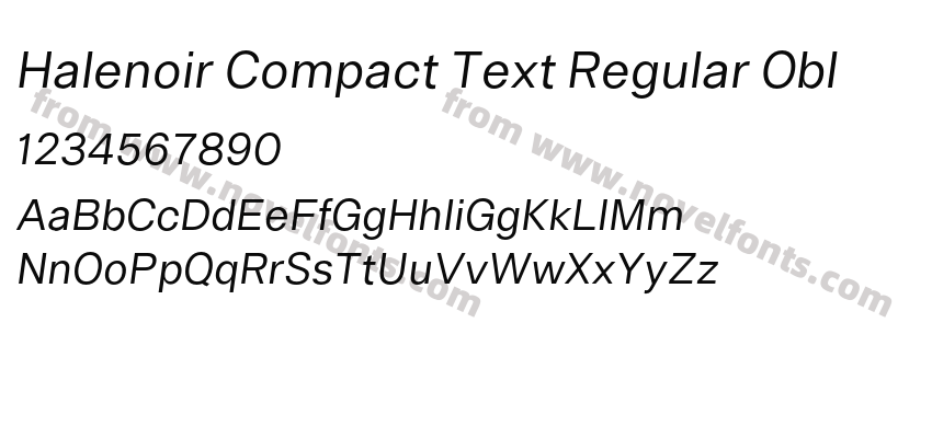 Halenoir Compact Text Regular OblPreview