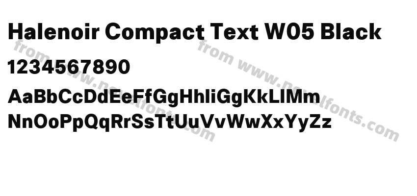 Halenoir Compact Text W05 BlackPreview