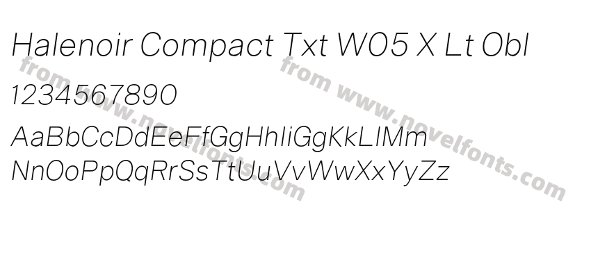 Halenoir Compact Txt W05 X Lt OblPreview