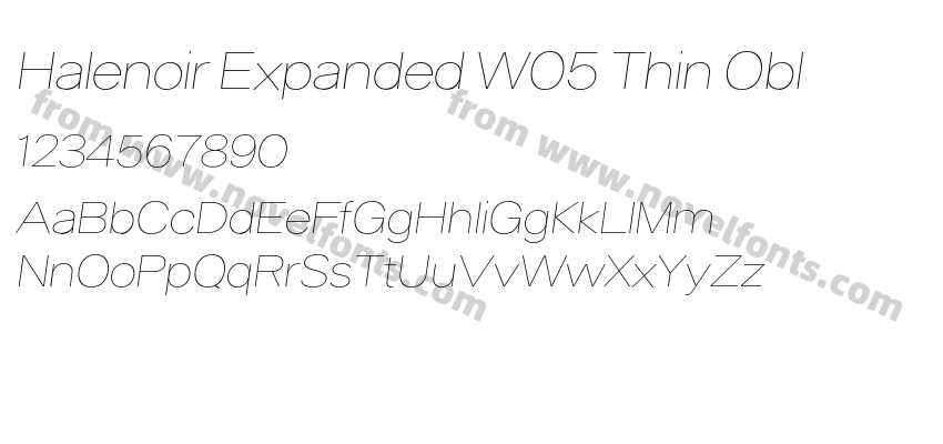 Halenoir Expanded W05 Thin OblPreview