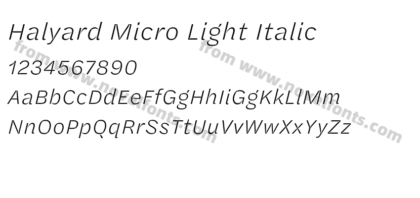 Halyard Micro Light ItalicPreview
