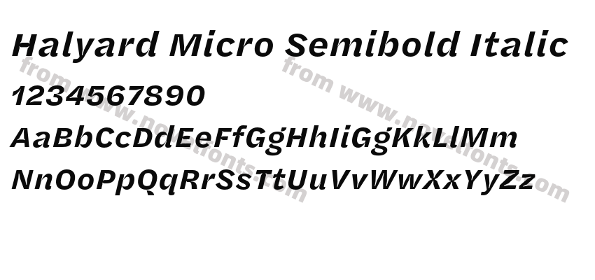 Halyard Micro Semibold ItalicPreview